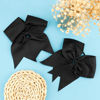 Picture of Large Black Hair Bows for Cheerleaders' Hair - Ponytail Holders with Elastic for Girls, Softball, College Sports, and Cheerleading - 8 Inch Hair Accessories, 2 Pcs