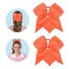 Picture of Large Cheer Bows for Cheerleaders Orange Hair Bows for Girls Softball Hair Bows Teen Girls College Sports Elastic Ponytail Holder School Cheerleading Hair Accessories 8 Inch Bows for Girls 2 Pcs