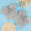 Picture of Large Cheer Bows for Cheerleaders Hair Bows for Girls Softball Hair Bows Teen Girls College Sports Elastic Ponytail Holder School Cheerleading Hair Accessories 8 Inch Bows for Girls 2 Pcs Grey
