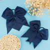 Picture of Large Cheer Bows for Cheerleaders Navy Blue Hair Bows for Girls Softball Hair Bows Teen Girls College Sports Elastic Ponytail Holder School Cheerleading Hair Accessories 8 Inch Bows for Girls 2 Pcs
