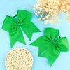 Picture of Large Cheer Bows for Cheerleaders Green Hair Bows for Girls Softball Hair Bows Teen Girls College Sports Elastic Ponytail Holder School Cheerleading Hair Accessories 8 Inch Bows for Girls 2 Pcs