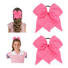 Picture of Large Cheer Bows for Cheerleaders Hair Bows for Girls Softball Hair Bows Teen Girls College Sports Elastic Ponytail Holder School Cheerleading Hair Accessories 8 Inch Bows for Girls 2 Pcs Pink