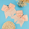 Picture of Large Cheer Bows for Cheerleaders Light Orange Hair Bows for Girls Softball Hair Bows Girls College Sports Elastic Ponytail Holder School Cheerleading Hair Accessories 8 Inch Bows for Girls 2 Pcs