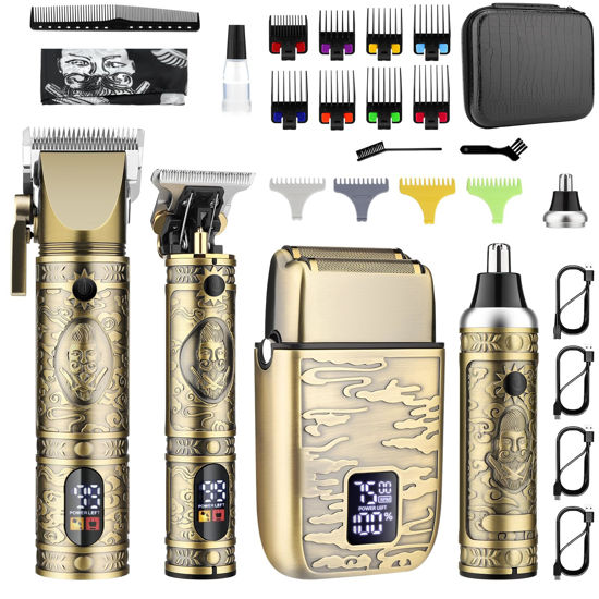 Picture of GSKY Hair Clippers for Men Professional, Beard Trimmer Kits & Sets, Cordless Mens Hair Trimmer, Electric Shavers, Haircutting Machine with LED Display, for Barber