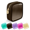 Picture of UIXIZQ Clear Mini Makeup Bag for Purse, Small Nylon&PVC Cosmetic Travel Bag TSA Approved Toiletry Bag with Zipper, Preppy Transparent Makeup Travel Bag Coin Purse for Women Men Girls(Mini-Chocolate)
