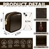 Picture of UIXIZQ Clear Mini Makeup Bag for Purse, Small Nylon&PVC Cosmetic Travel Bag TSA Approved Toiletry Bag with Zipper, Preppy Transparent Makeup Travel Bag Coin Purse for Women Men Girls(Mini-Chocolate)