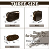 Picture of UIXIZQ Clear Mini Makeup Bag for Purse, Small Nylon&PVC Cosmetic Travel Bag TSA Approved Toiletry Bag with Zipper, Preppy Transparent Makeup Travel Bag Coin Purse for Women Men Girls(Mini-Chocolate)