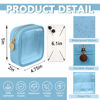 Picture of UIXIZQ Clear Mini Makeup Bag for Purse, Small Nylon&PVC Cosmetic Travel Bag TSA Approved Toiletry Bag with Zipper, Preppy Transparent Makeup Travel Bag Coin Purse for Women Men Girls(Mini-Blue)