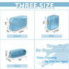 Picture of UIXIZQ Clear Mini Makeup Bag for Purse, Small Nylon&PVC Cosmetic Travel Bag TSA Approved Toiletry Bag with Zipper, Preppy Transparent Makeup Travel Bag Coin Purse for Women Men Girls(Mini-Blue)