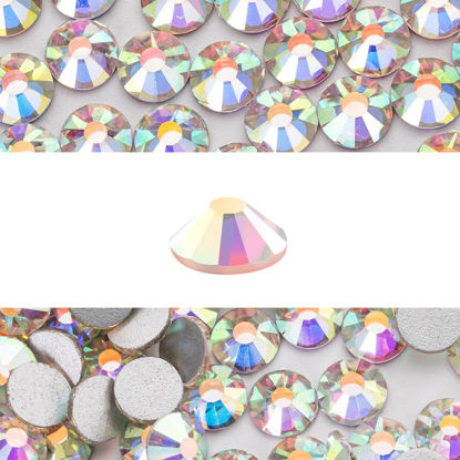 Picture of Novani 3000 Pieces Flatback Rhinestones Glass Round Gems AB Crystals for Nail Art DIY Crafts Clothes Shoes,SS20,4.6-4.8mm
