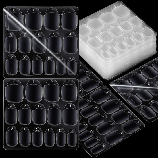 Picture of Teenitor 600pcs Press on Nail Adhesive Tabs, 15 Sizes of Nail Stickers for Press on, Press on Nails Stickers Press on Nail Sticky Tabs for Nails, Nail Glue Stickers Nail Glue Tabs, 40 Sheets