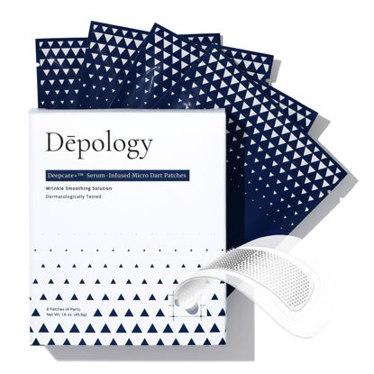 Picture of depology Deepcare+ Serum-Infused Micro Dart Patche | 4 Pairs Eye Mask | Under Eye Patches for Wrinkles | Fine Lines | Hydrating Eye Mask with Peptides | Amino Acids | and Synthesized Molecules