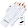 Picture of SAVILAND U V Gloves for Nails: UPF200+ High-tech Professional U V Gloves for Manicures, Anti UVA & UVB 999+ U V Gloves for Gel Nail Lamp Fingerless Gloves Prevent Hands from U V Harm (White)