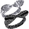 Picture of 2 Pieces Bandana Headband for Women, Knot Retro Print Headbands Paisley Print Headband Headwrap Adjustable Headwrap(White, Black)