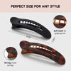 Picture of Kitsch Flat Hair Clips - Stylish Lay Down Claw Clips for Women with Thick Hair | Big Alligator Hair Clips for a Sleek Look | Large Hair Clips, 2pc (Black & Tortoise)