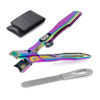 Picture of VOGARB Nail Clippers for Thick Toenails and Fingernail, Safety Lock Extra Large Wide Jaw Opening Nail Clipper Heavy Duty No Splash Nail Trimmer for Men Women Adult Seniors (Rainbow with File)