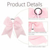 Picture of 16PCS 8" Large Cheer Hair Bows Ponytail Holder Elastic Band Handmade for Cheerleading Teen Girls College Sports (Pink, 16 Count (Pack of 1))