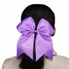 Picture of 16PCS 8" Large Cheer Hair Bows Ponytail Holder Elastic Band Handmade for Cheerleading Teen Girls College Sports (Purple, 16 Count (Pack of 1))
