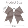 Picture of 16PCS 8" Large Cheer Hair Bows Ponytail Holder Elastic Band Handmade for Cheerleading Teen Girls College Sports (Gray, 16 Count (Pack of 1))