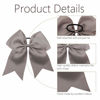 Picture of 16PCS 8" Large Cheer Hair Bows Ponytail Holder Elastic Band Handmade for Cheerleading Teen Girls College Sports (Gray, 16 Count (Pack of 1))