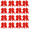 Picture of 16PCS 8" Large Cheer Hair Bows Ponytail Holder Elastic Band Handmade for Cheerleading Teen Girls College Sports (Red, 16 Count (Pack of 1))