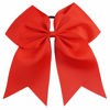 Picture of 16PCS 8" Large Cheer Hair Bows Ponytail Holder Elastic Band Handmade for Cheerleading Teen Girls College Sports (Red, 16 Count (Pack of 1))