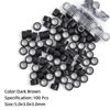 Picture of Vlasy 100Pcs 5mm Silicone Lined Micro Ring Beads for Hair Extensions 5Colors Apply (100Pcs Dark Brown)