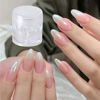 Picture of GZMAYUEN Moonlight White Chrome Nail Powder, White Pearl Nail Powder Pigment Mirror Effect Aurora Magic Pearlescent Nail Glitter Nail Art 3g/Jar