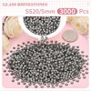 Picture of 3000PCS SS20/5mm Crystal Rhinestones (Black Diamond), Bedazzling Flatback Glass Rhinestones for Crafting DIY Nail Art Makeup Decoration, Gems Diomand Charms for Tumbler Shoes Clothing Mug