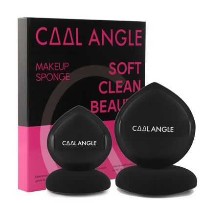 Picture of COOL-ANGLE 4Pack Makeup Sponge Latex-Free Soft Blender Sponge Perfect for Foundation Concealer Cream Powder, Beauty Sponge Set for Long-lasting and Natural Makeup, 2X-Large and 2 Medium Black