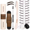 Picture of UCANBE 25PCS Eyebrow Stamp Stencil Kit With Dual-Color Eyebrow Stamp Pomade,20 Reusable Eyebrow Stencils,Finising Powder,Brush,Eyebrow Razor,Zipper Pouch,Waterproof Eye Brow Stamping and Shaping Kit04