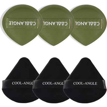 Picture of COOL-ANGLE 6Pack Makeup Sponge and Powder Puff Set with Blender Sponge for Liquid Foundation Concealer and BB Cream, Triangle Powder Puff for Loose Powder Setting and Oil Control