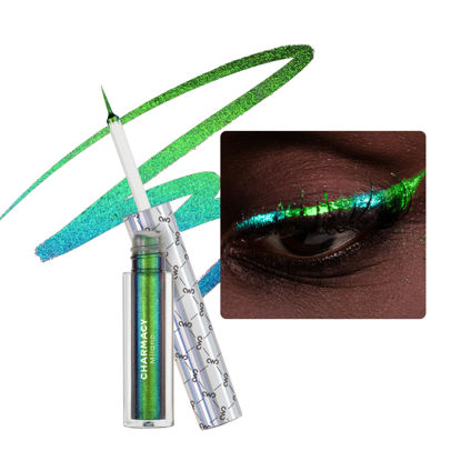Picture of CHARMACY Multichrome Eyeliner Liquid Liner, Glitter liquid eyeliner waterproof, Metallic Intense Color Shifting Colorful Eyeliner, Long wearing, Ultra-Fine Tip Smudge-proof, GREEN INDIGO 905