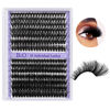Picture of Lash Clusters 3D Thick Eyelash Clusters 280pcs Cluster Eyelash Extensions 10-18mm 70D+90D Wispy Individual Lashes Volume Lash Clusters DIY Lash Extensions at Home (70D+90D-MIX10-18mm)