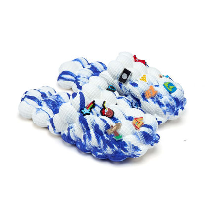 Picture of LASLIPPOOM Non-Slip Breathable Lychee Slippers for Woman/Men - Unisex Spa Massage Bubble Slide Slippers-Stress Relief Reflexology Sandals - Beach Gym Spa House Bedroom Shower Slippers
