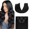Picture of Aison Natural Black Clip in Hair Extensions Real Human Hair 70G Human Hair clip in Extensions Soft Silky Straight 7pcs 16clips Hair Extensions 15 Inch