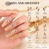Picture of 3220Pcs Champagne Gold Glass Nail Rhinestones 120Pcs Multi Shapes Flatback Nail Gems +3100Pcs 1.5-4mm Round Crystal, Manicure Nail Charms Diamond Gemstones for Nail Design Acrylic Nails Decoration