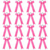 Picture of DEEKA 16 PCS Pink Collegiate Style Cheer Bows for Girls Teens Softball Cheerleader Sports - Handmade Long Tail Skinny Ribbon Ponytail Holders