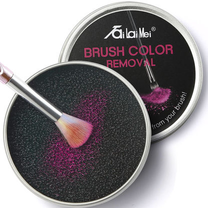 Picture of TailaiMei 2 Pack Color Removal Cleaner Sponge, Quickly & Easily Clean Makeup Brushes Powder Without Water or Chemical Solutions Eliminating Drying Time - Switch Eyeshadow Colored Immediately