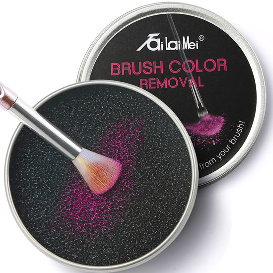 Picture of TailaiMei 2 Pack Color Removal Cleaner Sponge, Quickly & Easily Clean Makeup Brushes Powder Without Water or Chemical Solutions Eliminating Drying Time - Switch Eyeshadow Colored Immediately