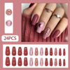 Picture of 24Pcs Valentines Press On Nails Medium Square - Heart Press On Nails, Valentines Fake Nails with Heart&Diamond Glossy Design, Artificial Valentines Nails Stick On Nails for Women（Simplicity ）