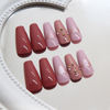 Picture of 24Pcs Valentines Press On Nails Medium Square - Heart Press On Nails, Valentines Fake Nails with Heart&Diamond Glossy Design, Artificial Valentines Nails Stick On Nails for Women（Simplicity ）