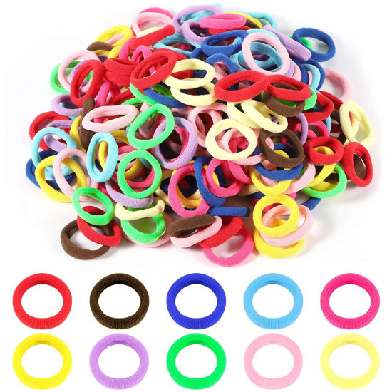 Picture of 200Pcs Multicolor Seamless Hair Ties for Girls, Toddler Loom Bracelet Weaving Craft DIY Kit