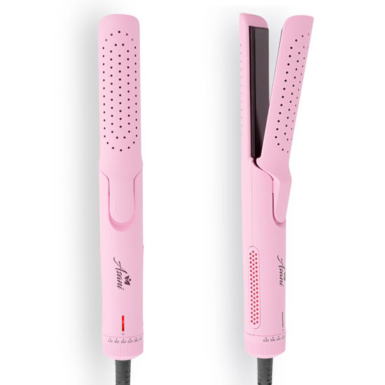 Picture of Asani 360° Airflow Styler - 2-in-1 Professional Curling Wand & Hair Straightener - Flat Iron Curler with Cooling Fan, Air Vents - Crimper Styling Tool for Volume & All-Day Curls - for All Hair (Pink)