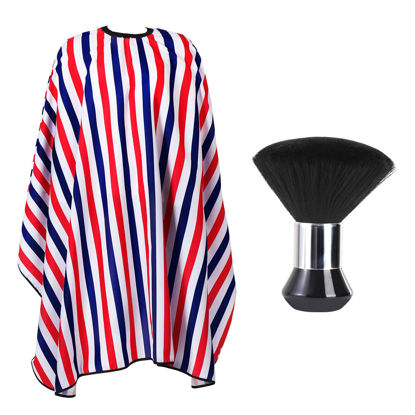 Picture of YELEGAI Professional Hair Cutting Cape with Neck Duster Brush, Large Size Salon Hairdresser Cape for Men, Women and Kids