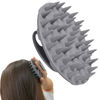 Picture of INNERNEED One-Piece Scalp Massager Shampoo Brush, Wet & Dry Scalp Care Head Scrubber Hair Washing, Soft Silicone Bristles, for Hair Growth, Dandruff Removal, Comfortable for All Hair Types (Gray)