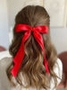 Picture of Ayesha Red Hair Bows Clips Red Satin Ribbon Bows with Long Tail Christmas Hair Bows Barrettes Hair Accessories for Women Girls 2pcs red bows