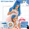 Picture of Temporary Blue Hair Color Wax for Kids, Women Men Colored Hair Styling Mud, Washable Style Dye for Girls Boys Teens, DIY Instant Hair Coloring Gel Cream for Cosplay Halloween Children's Day