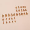 Picture of Star Moon Press on Nails 3D Gold Fake Nails Short Almond False Nails with Design French Tip Glue on Nails Glossy Artificial Acrylic Full Cover Ombre Stick on Nails for Women Manicure 24Pcs