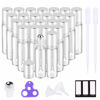 Picture of PrettyCare Essential Oil Roller Bottles 10ml (Clear Glass Bottle 24 pack, 4 Extra Roller Balls，48 Labels, 2 Openers, 2 Funnels Roller Balls For Essential Oils, Roll on Bottles Silver caps
